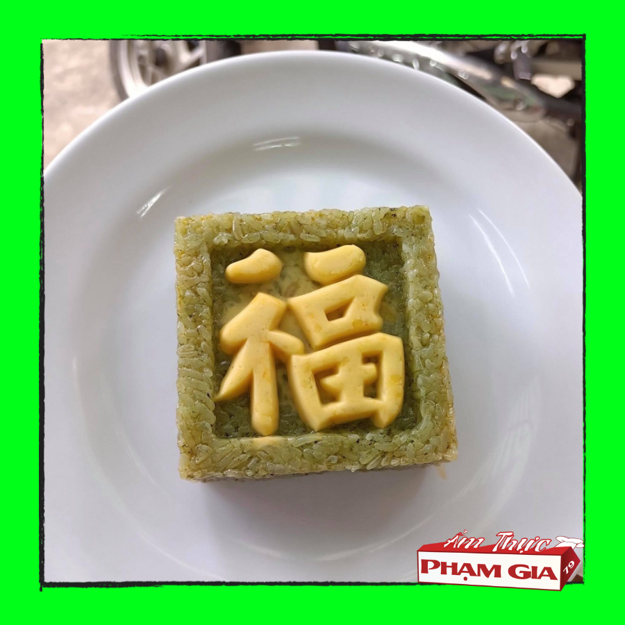 Cúng Thôi Nôi - Xôi Lá Dứa Chữ Phước